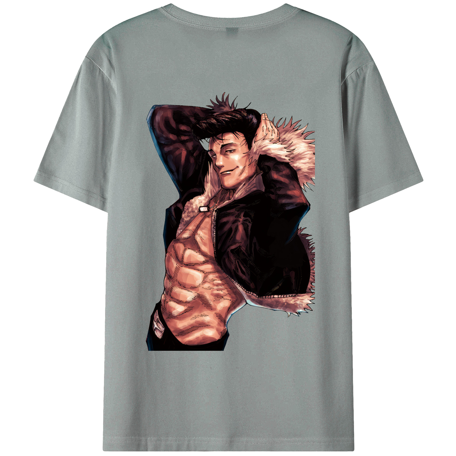 （画像用） 呪術廻戦 Jujutsu Kaisen 綿100％ メンズ半袖Tシャツ（バックプリント） 通気性